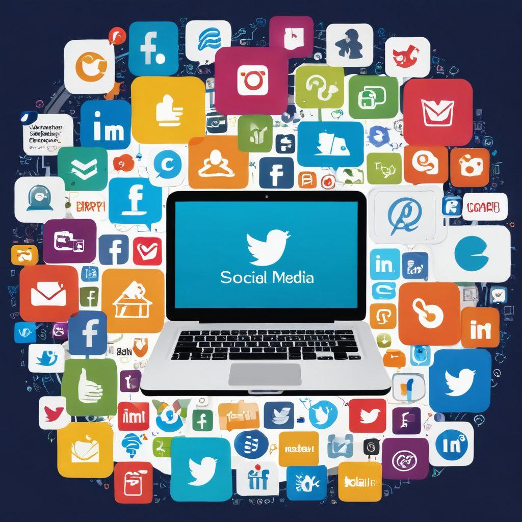 A visually engaging collage of various blogging tools like laptops, notebooks, and mobile devices surrounded by icons representing social media, analytics, and content creation. The backdrop features subtle imagery of nonprofit activities such as community engagement and digital marketing strategies, all infused with dynamic colors to capture the essence of the digital age. super-realistic. vibrant colors. white background.